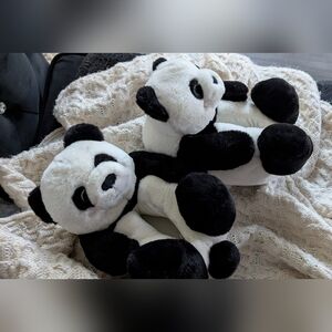 Faux Fur Cute Comfy Cozy Panda Slippers sz9-10